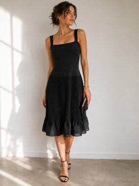 Frascara Little Black Dress Pleated Skirt Cocktail Dress Altered Best Fit XS/S